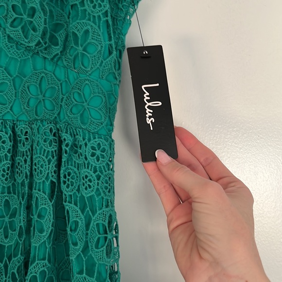 NWT Green Lace Midi Dress - Picture 4 of 8
